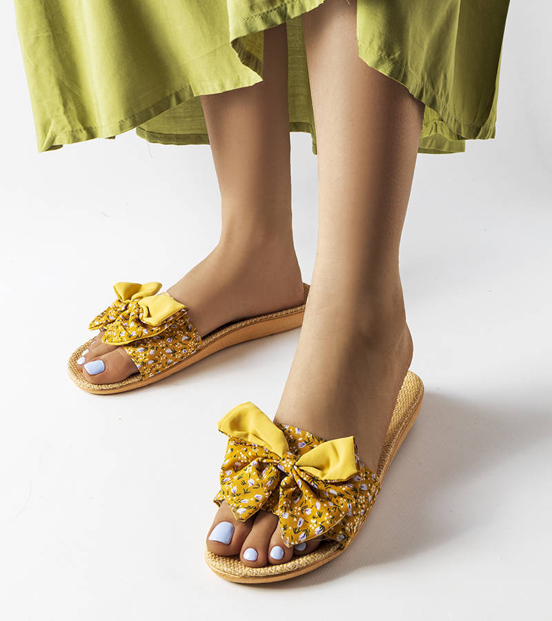 Žlté žabky s mašľou Tachel - 35/36