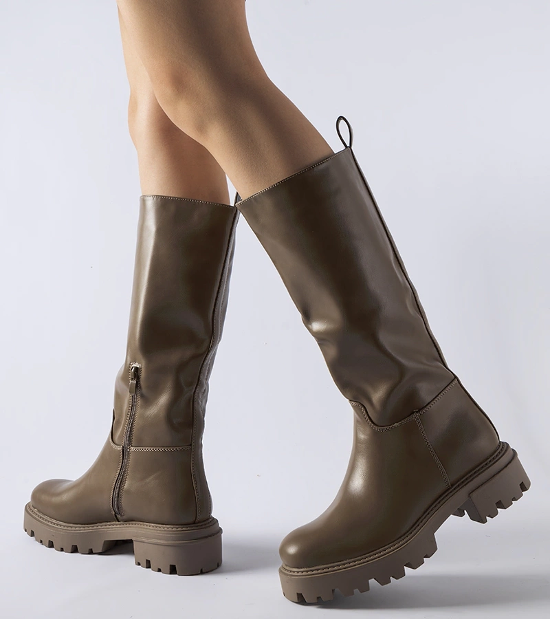 Hnedé teplované ploché čižmy Meana