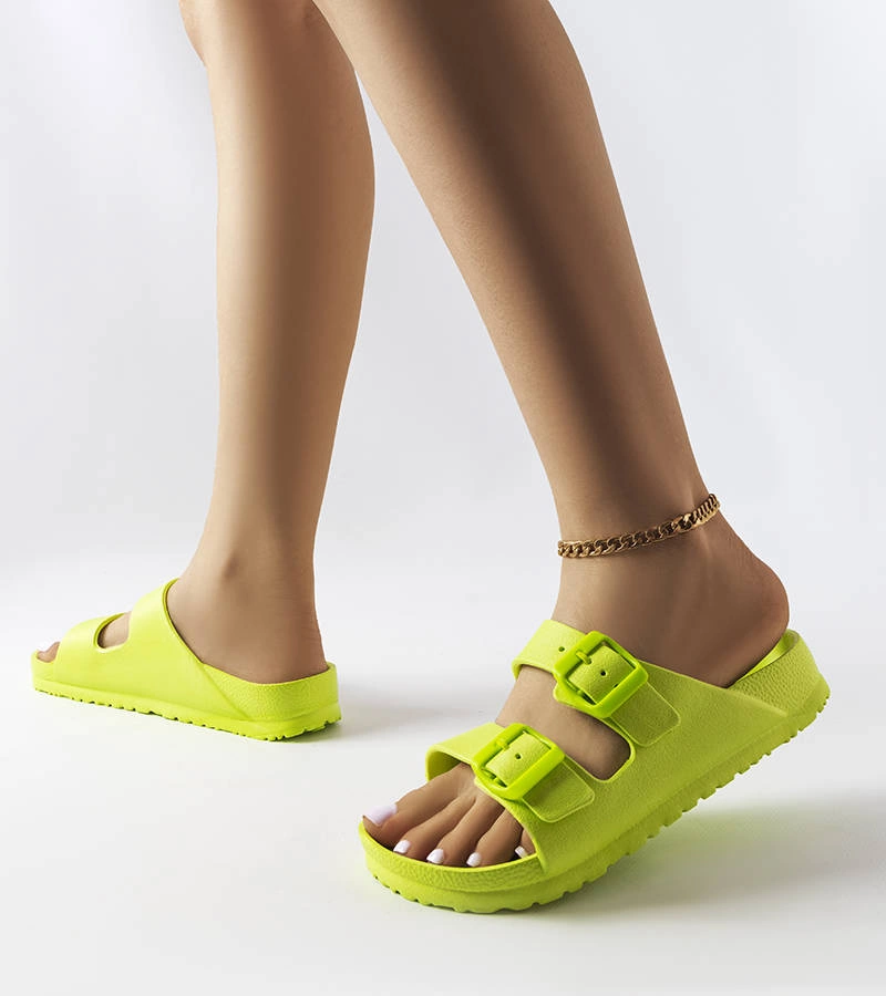 Zelené gumené žabky s prackami Eugene