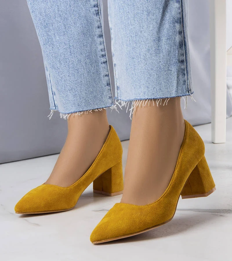 Žlté lodičky na podpätku Sadilla