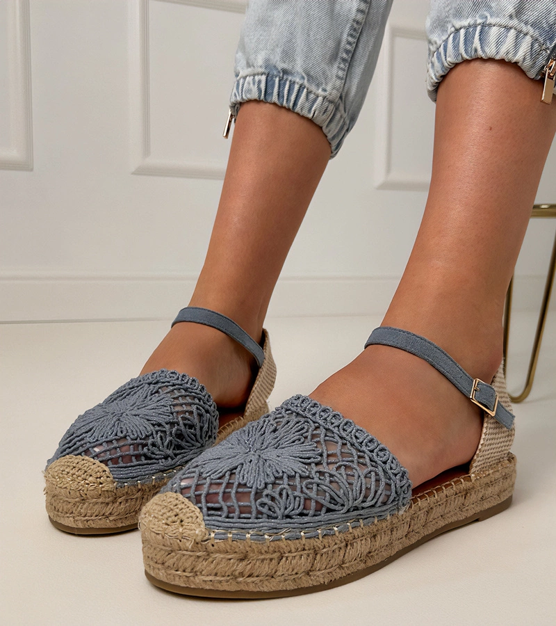 Modré dierkované espadrilky Santos