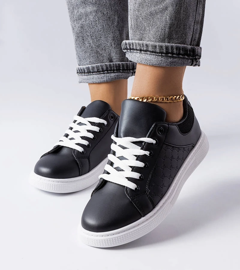 Dreux čierne tenisky s reliéfom