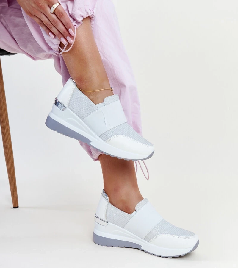 Biela platformová tenisky Kallay