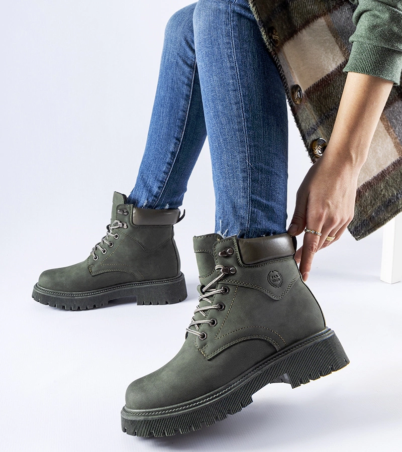 Zelené zateplené klasické pracovné topánky Bentley