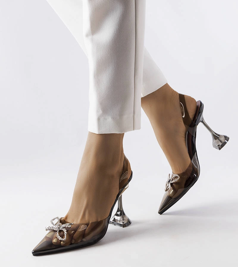 Čierne priehľadné lodičky Girard