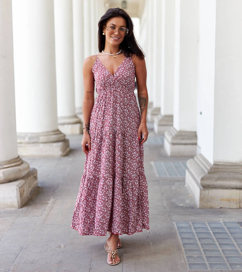 Červené kvetinové šaty Mazzaro