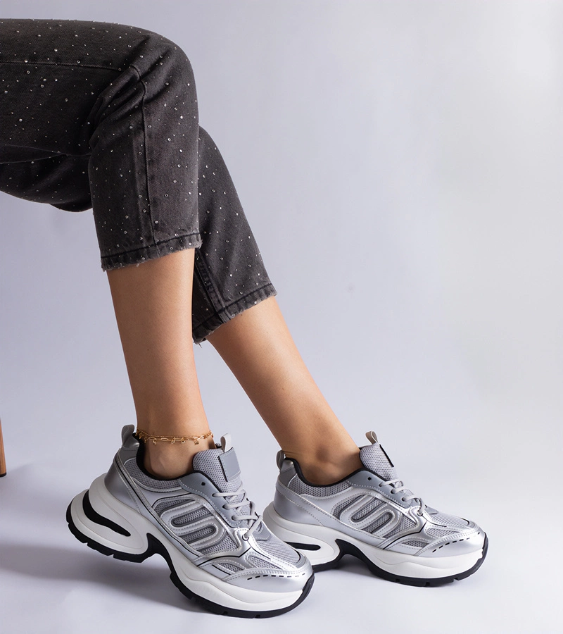 Strieborné dámske športové tenisky Garza