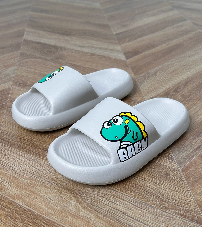 Sivé detské šľapky s potlačou Milos