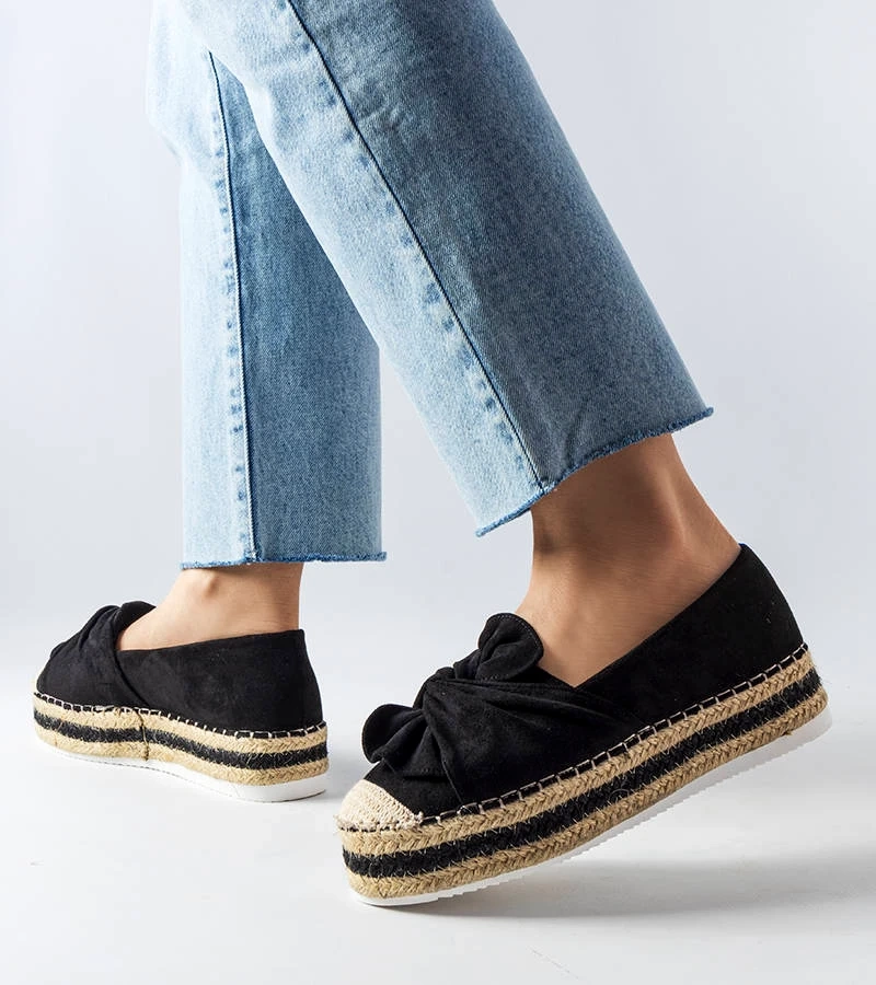 Čierne espadrilky na platforme Idana