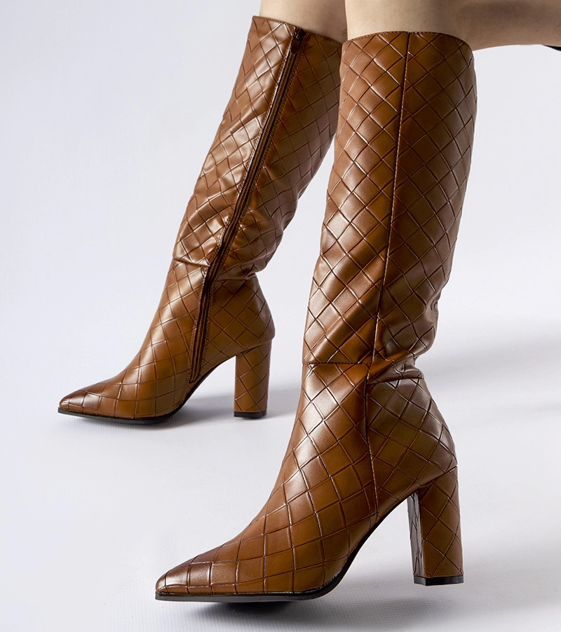 Hnedé čižmy s pikovaním Brannon