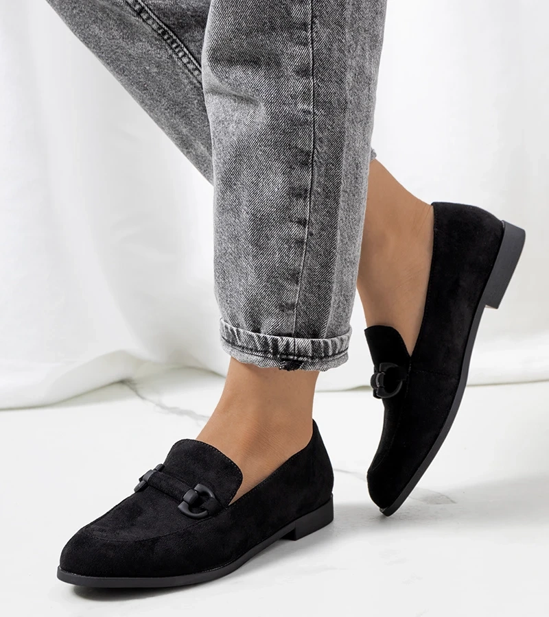 Čierne kožené poltopánky Talisa