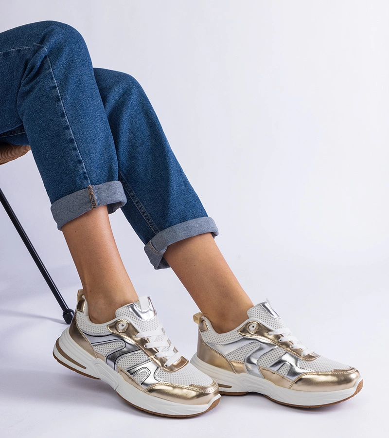 Športové tenisky z textilu so zlatými vložkami Elayne