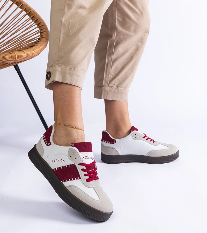 Bordové tenisky na platforme s prešívaním Puente