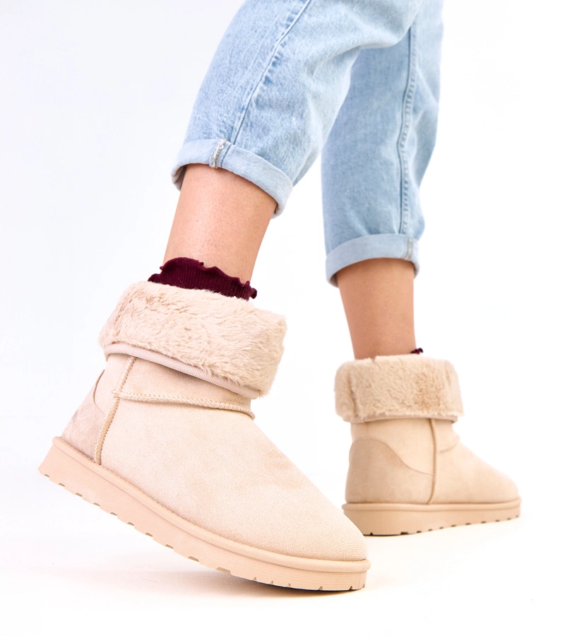 Béžové snehule s kožušinkou na platforme Meggi