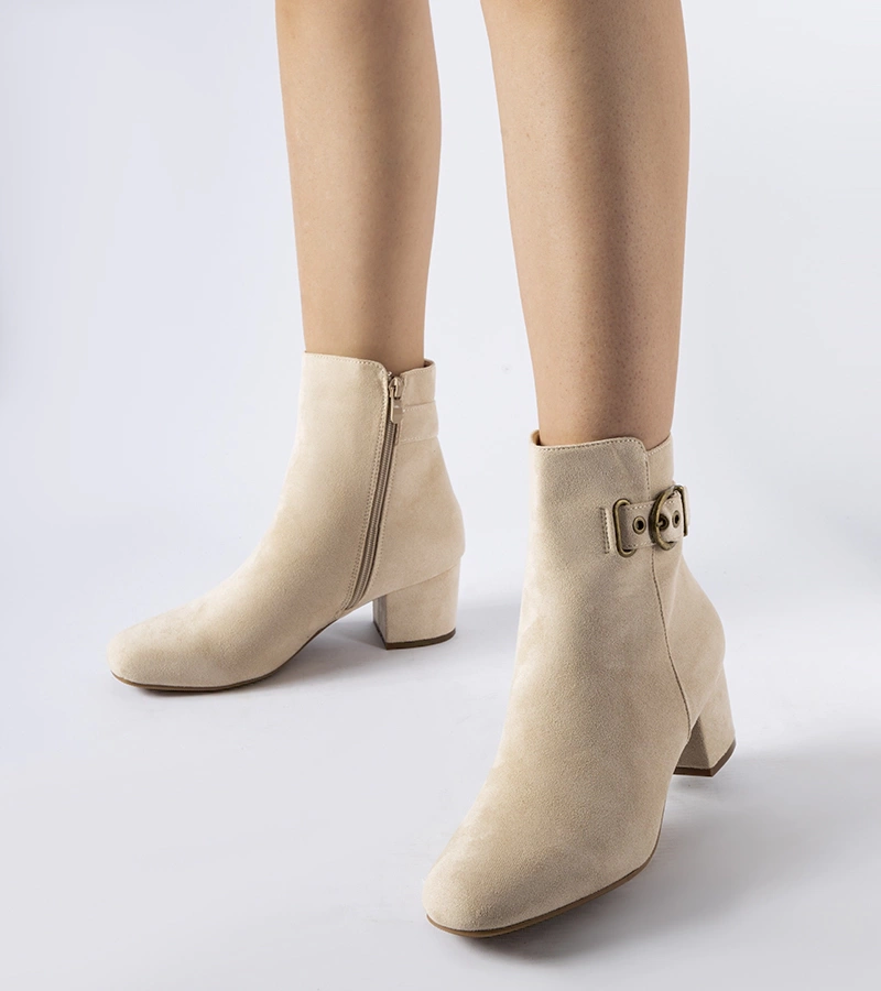 Beige topánky na nízkom opätku z ekokože Nemaha