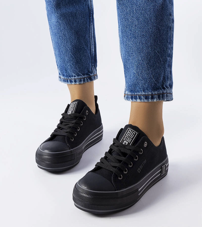 Čierne tenisky na platforme Big Star LL274184