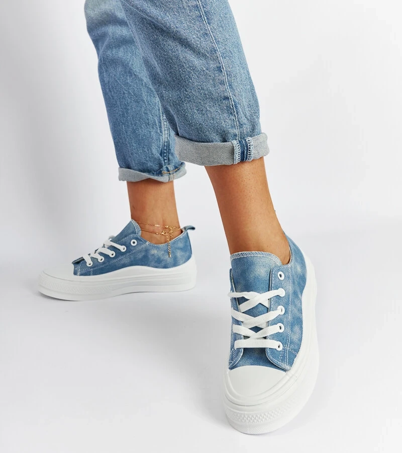 Modré tenisky na platforme Blais