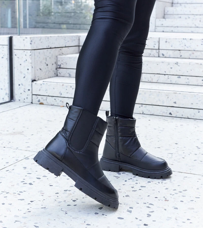 Čierne zateplené snehové topánky Galvani