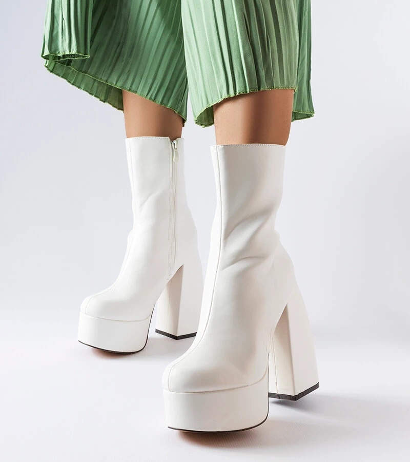 Biele topánky Baratti na vysokom podpätku