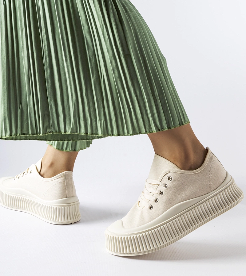 Béžové tenisky Rina na hrubej platforme