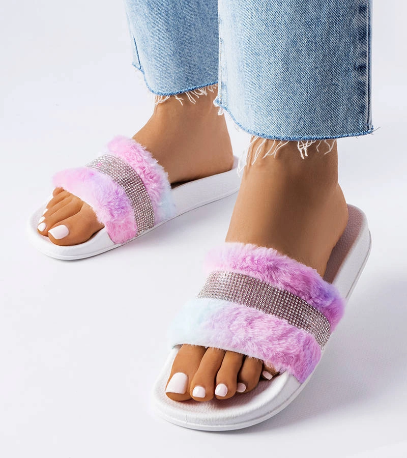 Farebné chlpaté žabky so zirkónmi Carrito