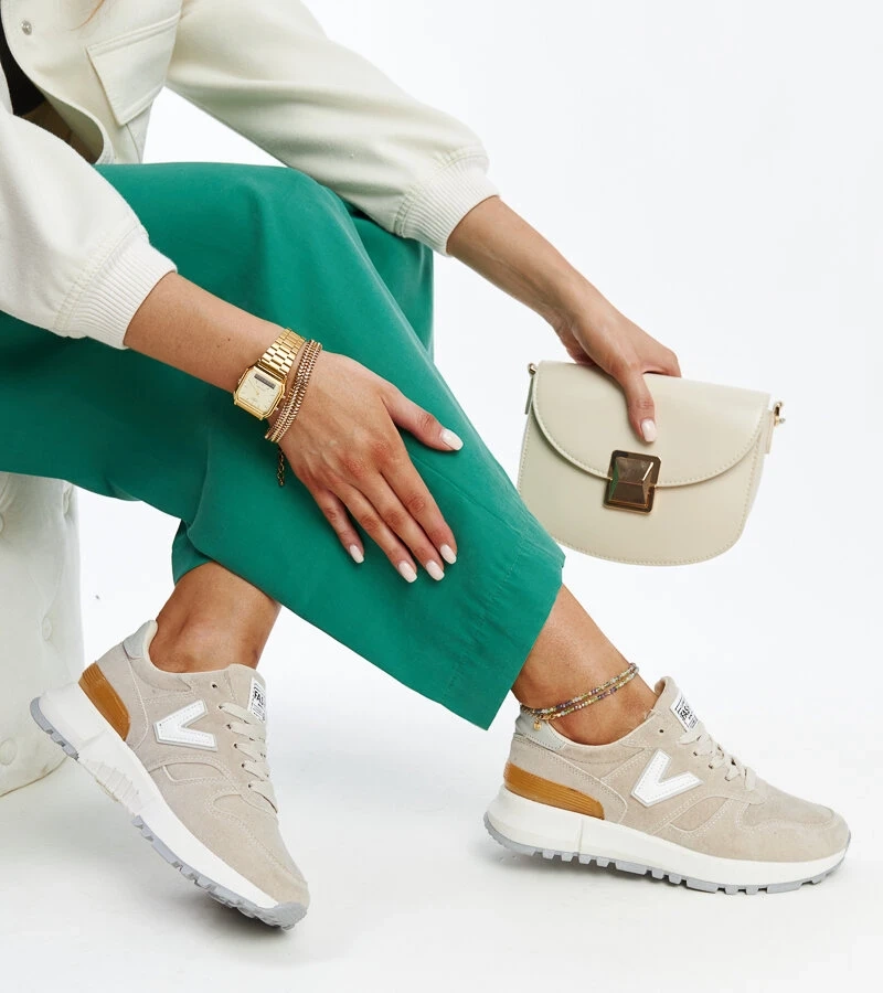 Bežové tenisky na hrubšej podrážke Olonio