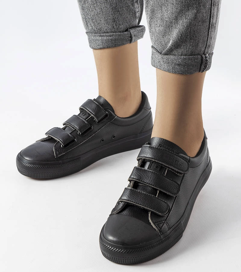 Čierne tenisky Big Star na suchý zips LL274A206