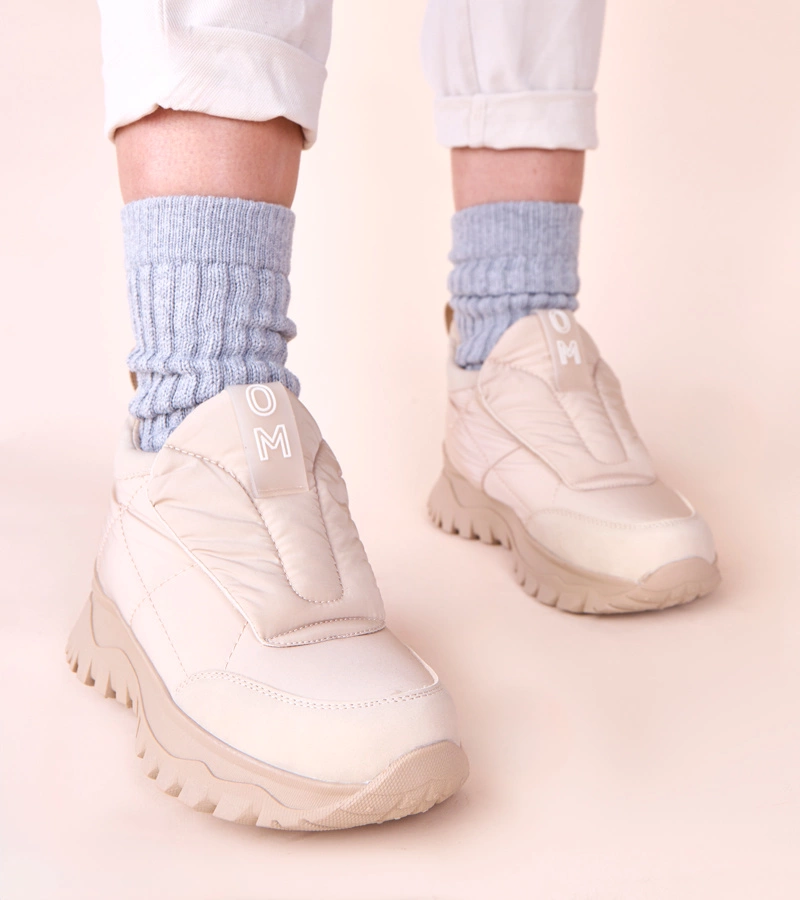 Béžové dámske snehule na suchý zips Penny