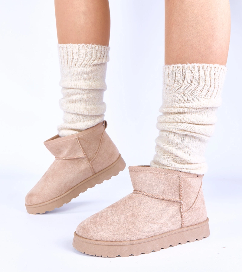 Béžové zateplené snehule s kožušinkou Roelle