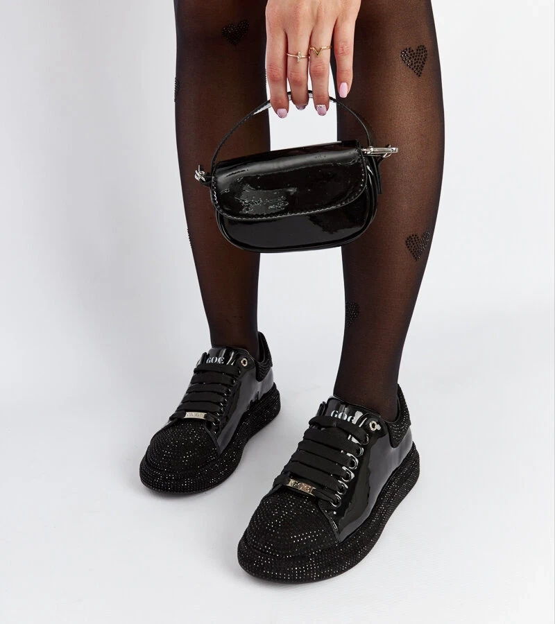 Čierne tenisky so zirkónmi GOE NN2N4010