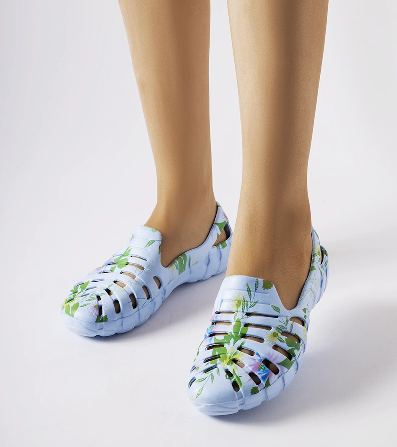 Modré gumené žabky so vzorom Eliano