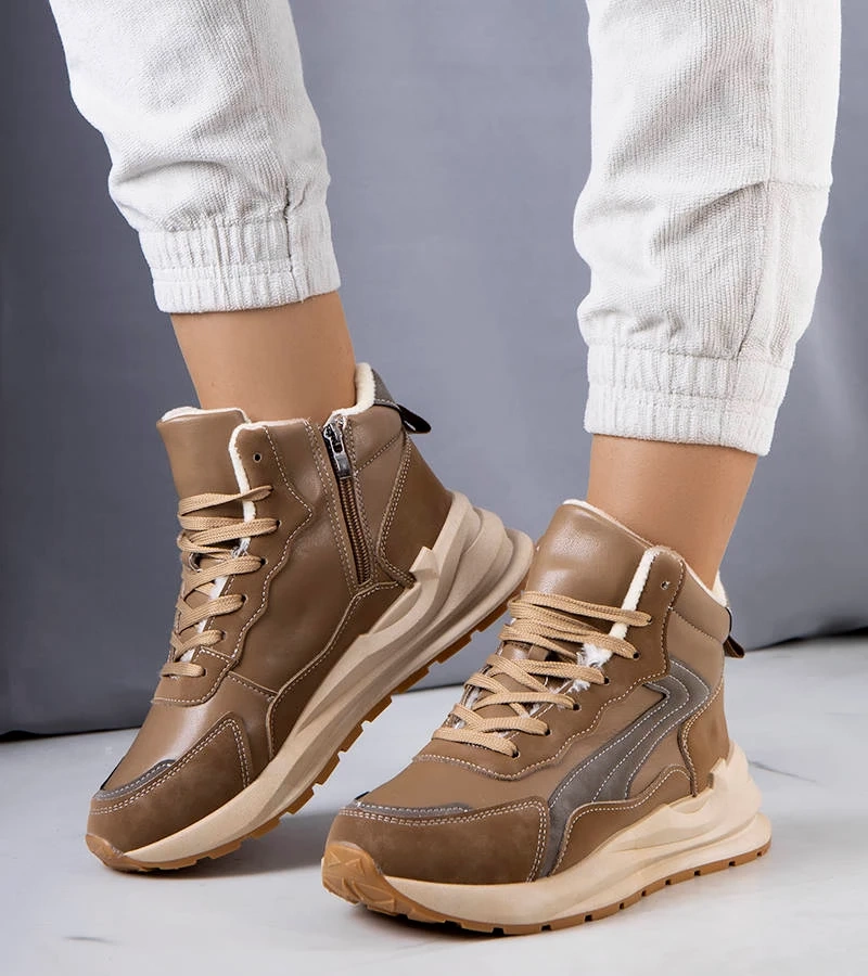 Hnedé zateplené tenisky Tasma