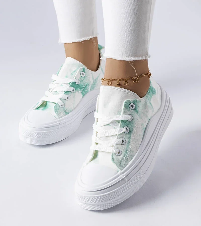 Bielo-ružové tenisky na platforme Rocheleau