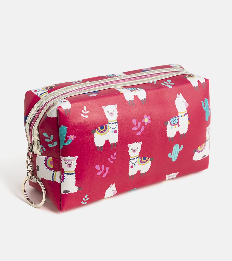 Ružová kozmetická taštička Lama