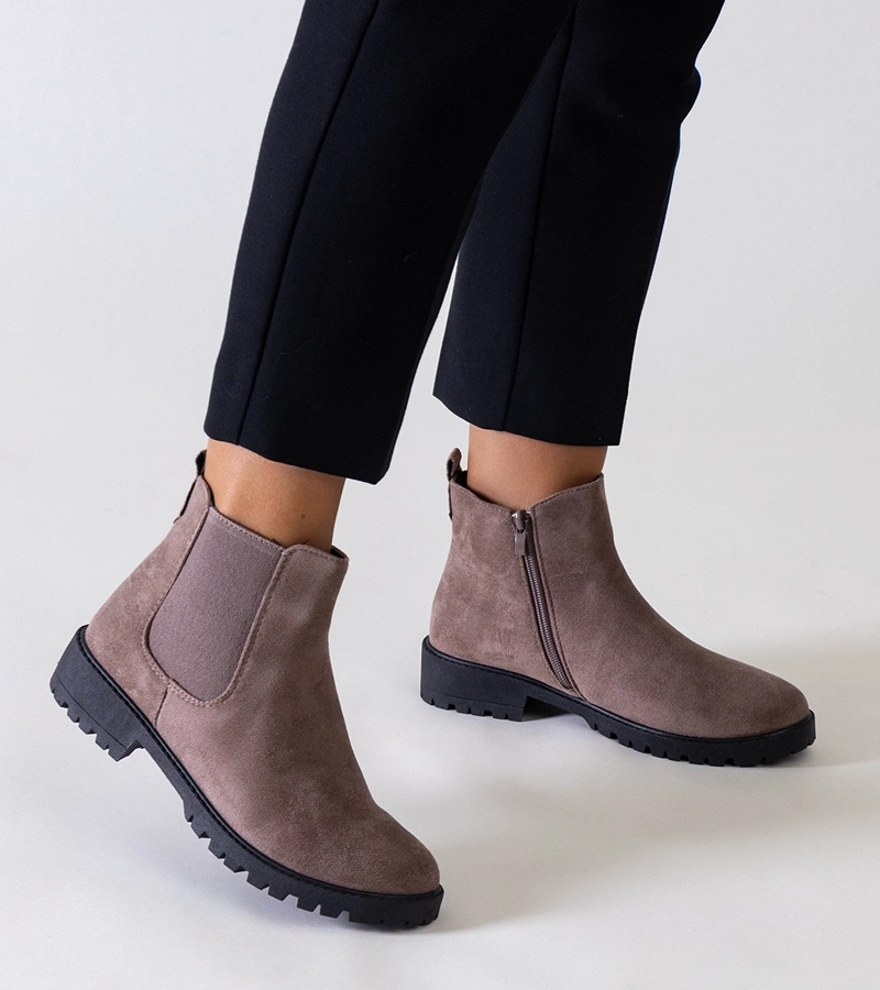 Hnedé klasické casual čižmy z eko kože Salara