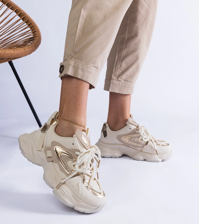 Béžové dámske športové tenisky na masívnej podrážke Lien