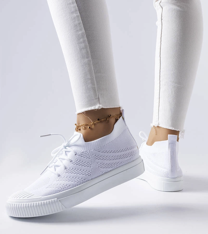 Biele strečové tenisky Polaire