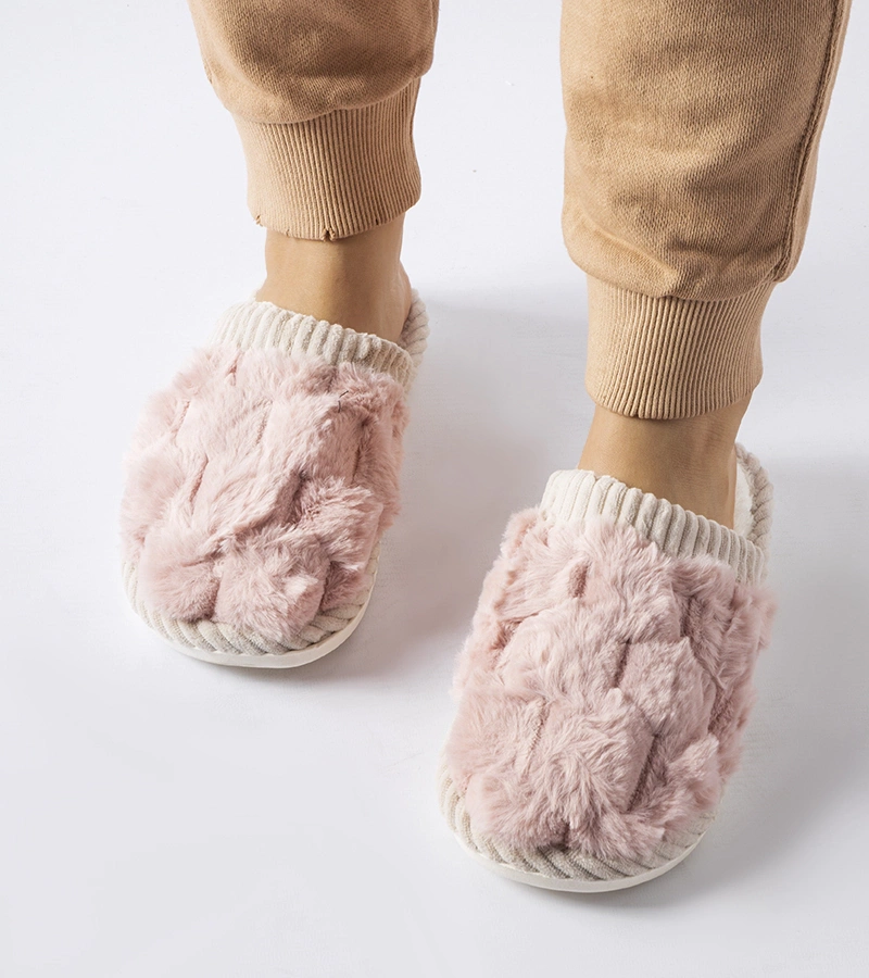 Ružové teplo izolované dámske papuče Crissa