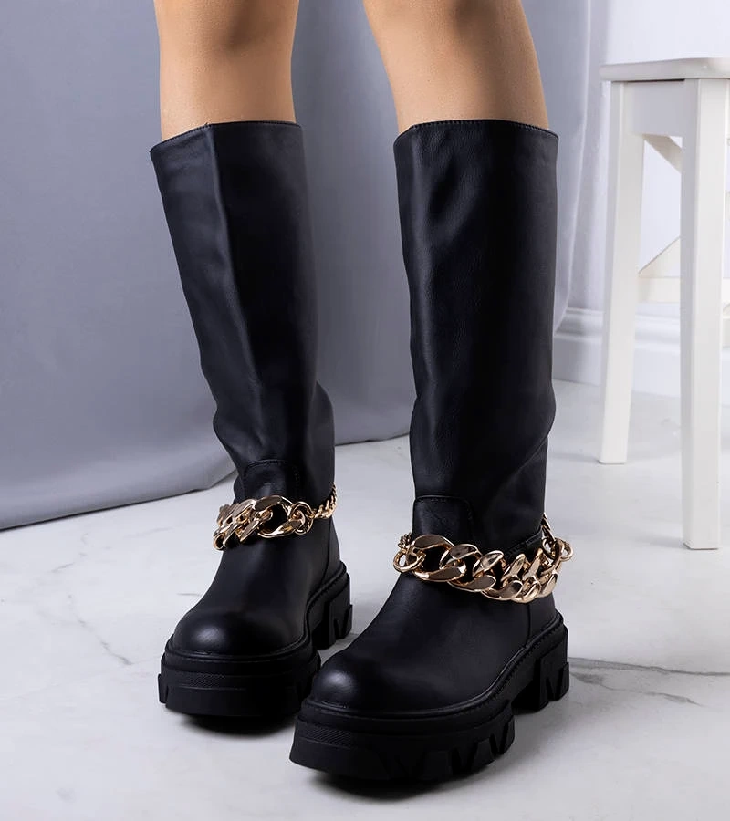 Čierne zateplené čižmy Cumia