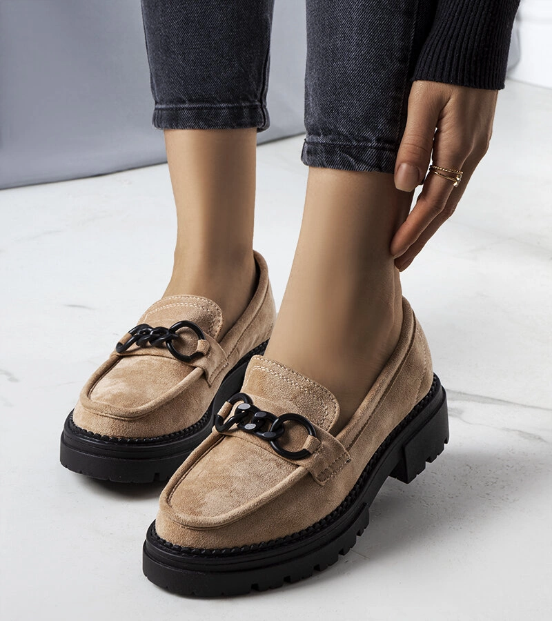 Joanne béžové poltopánky s reťazou