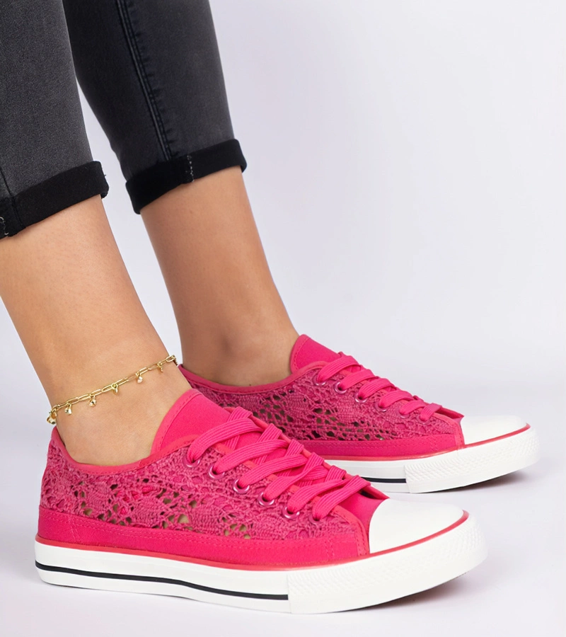 Ružové dámske tenisky s ažúrovým vzorom Saha