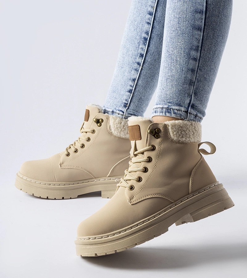 Beige zateplené workery Burgondi