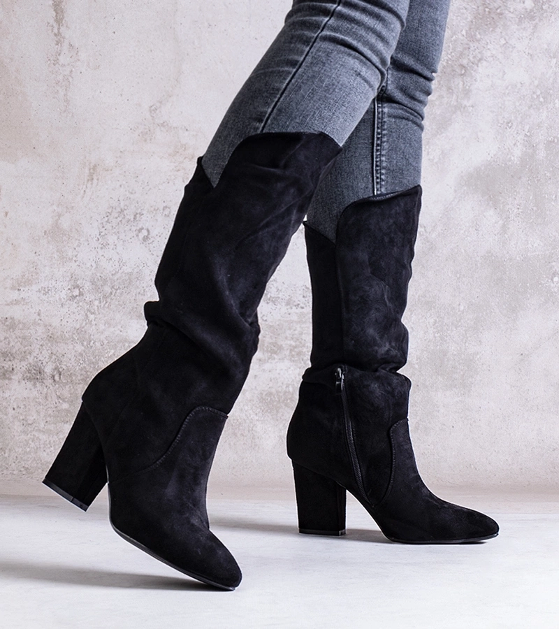 C Blacké čižmy na podpätku Amare