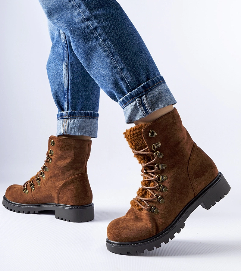 Hnedé eko-semišové čižmy Hayed