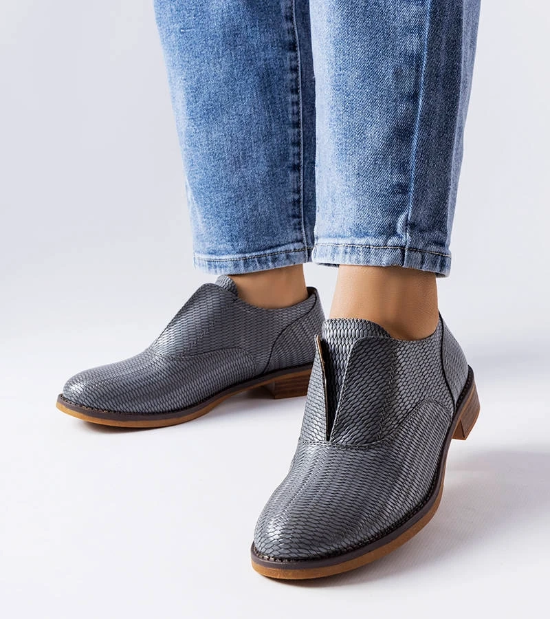 Poltopánky Mendes zo šedej embosovanej ekokože