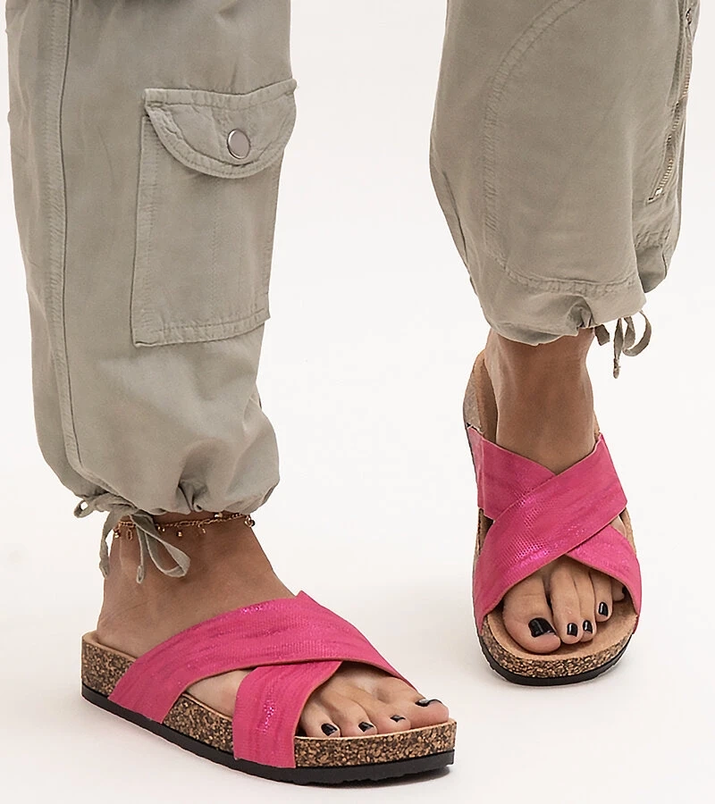 Topánky na korkovej podrážke s leskom Ribera