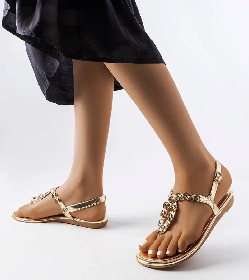 Zlaté sandále so zirkónmi Larocque