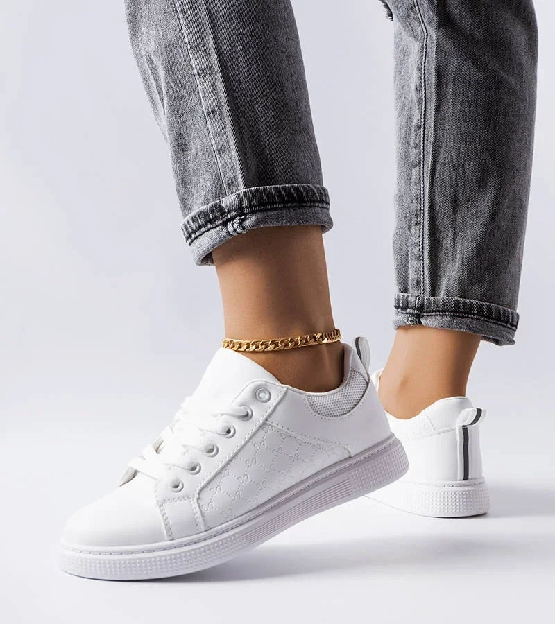 Biele tenisky s reliéfom Dreux