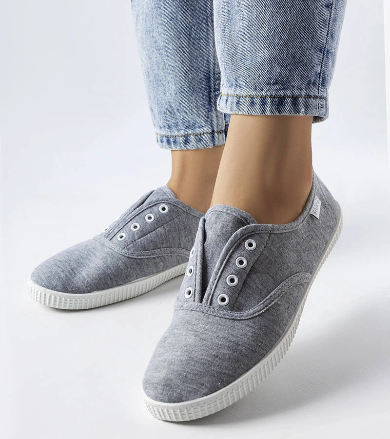 Šedé látkové tenisky Florala slip-on