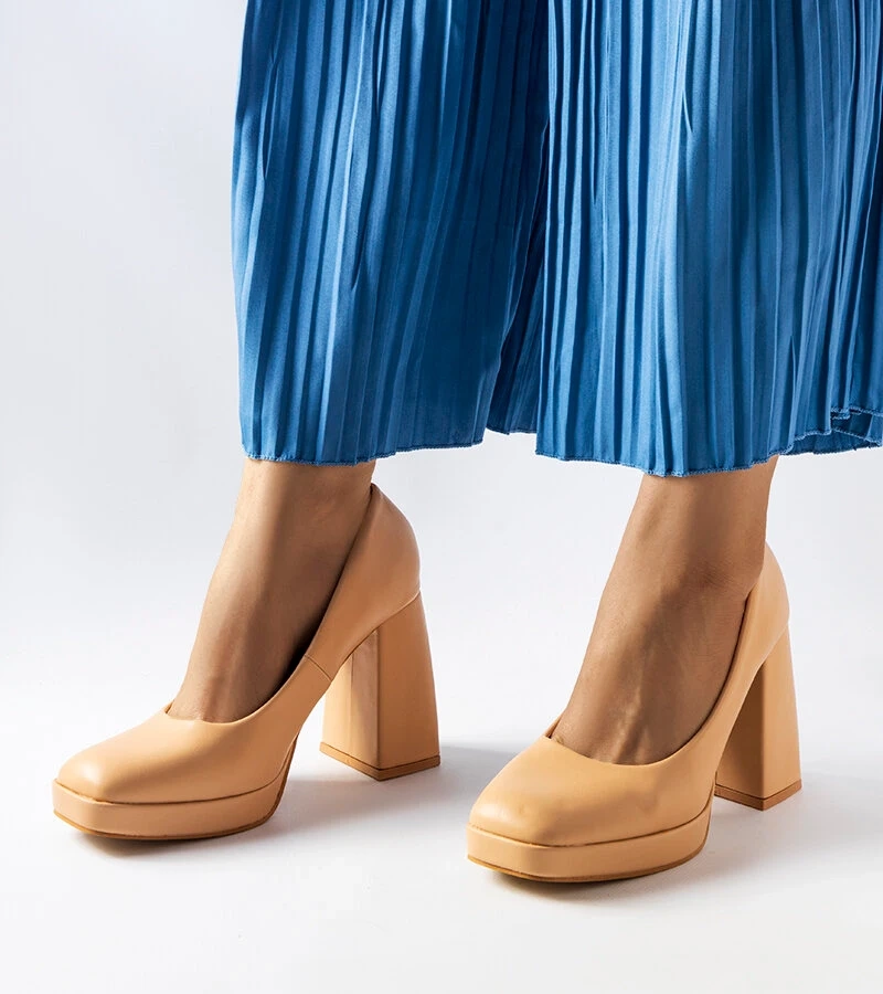 Béžové lodičky Mailly na vysokom podpätku